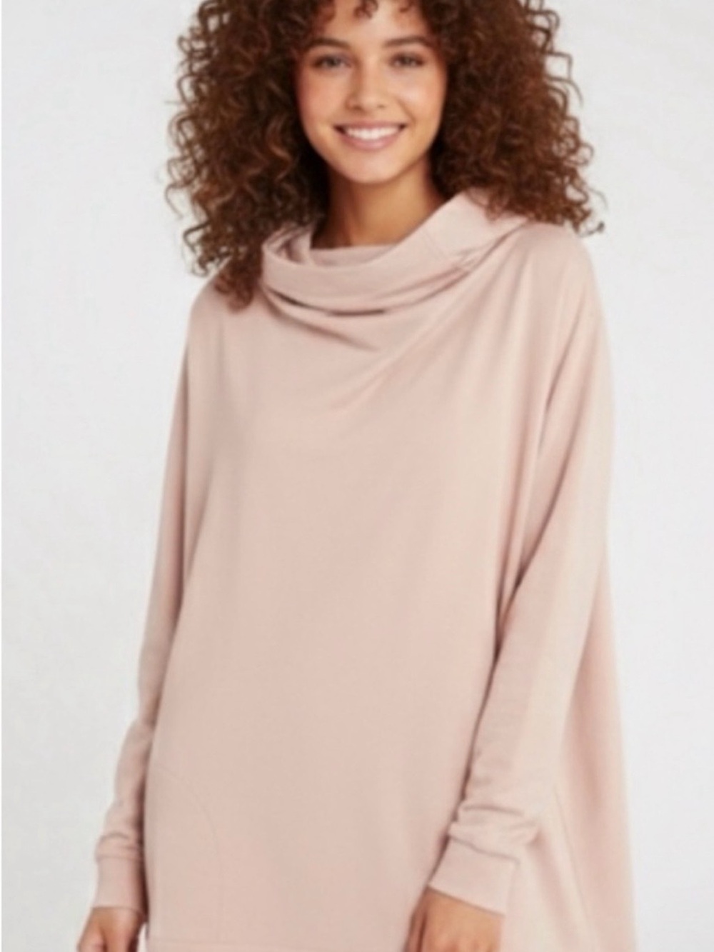 Women's Cuyana French Terry Cowl/Funnel Neck Sweatshirt Hoodie